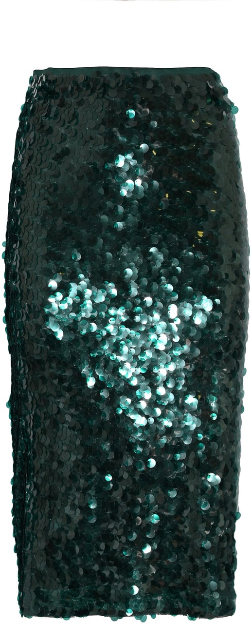 Patrizia Pepe Skirts Deep Green Sequins Groen
