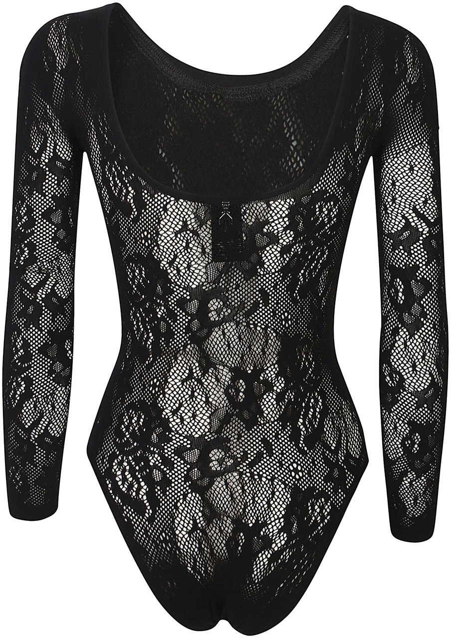 Patrizia Pepe Long Sleeve Body Black Zwart