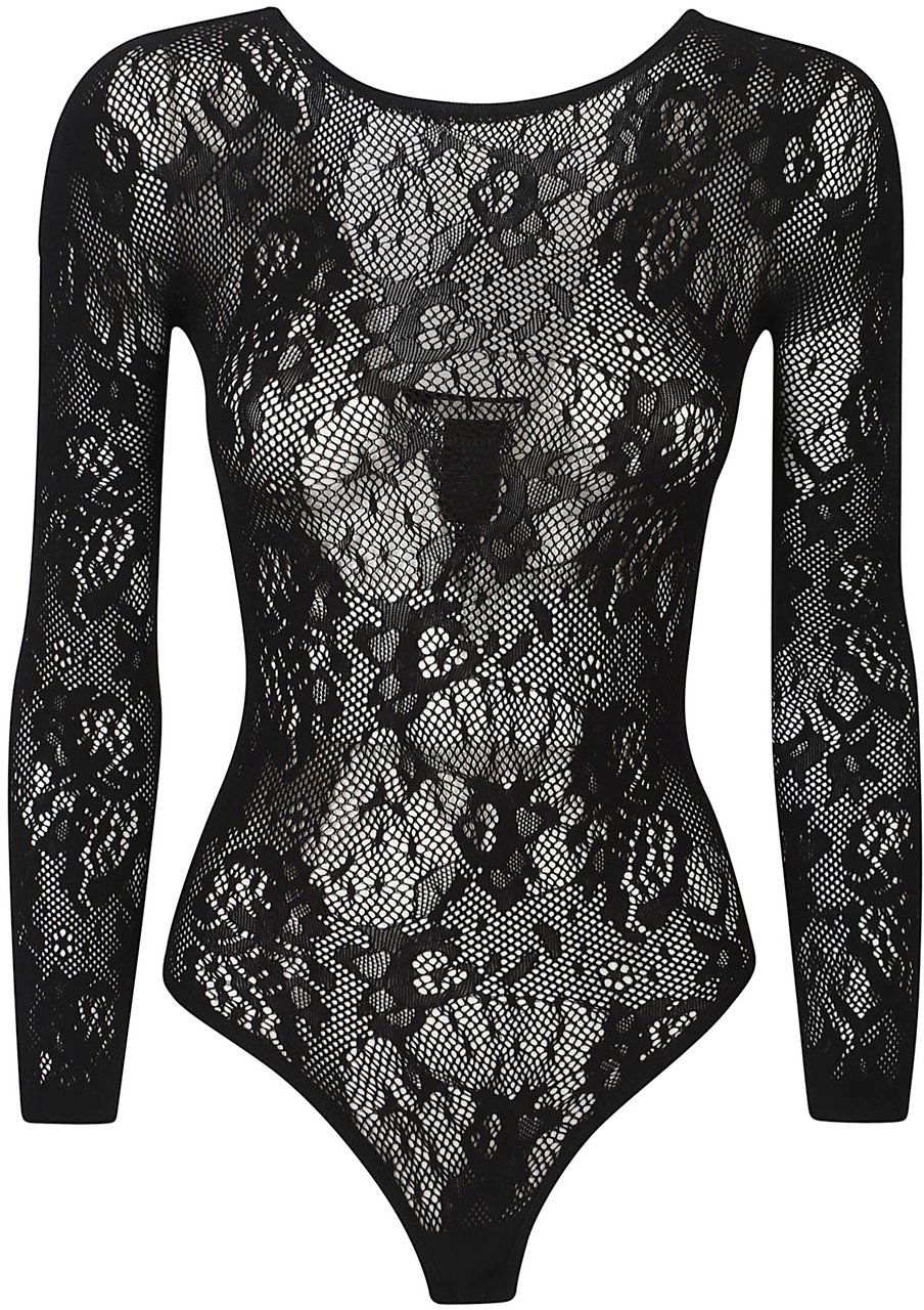 Patrizia Pepe Long Sleeve Body Black Zwart