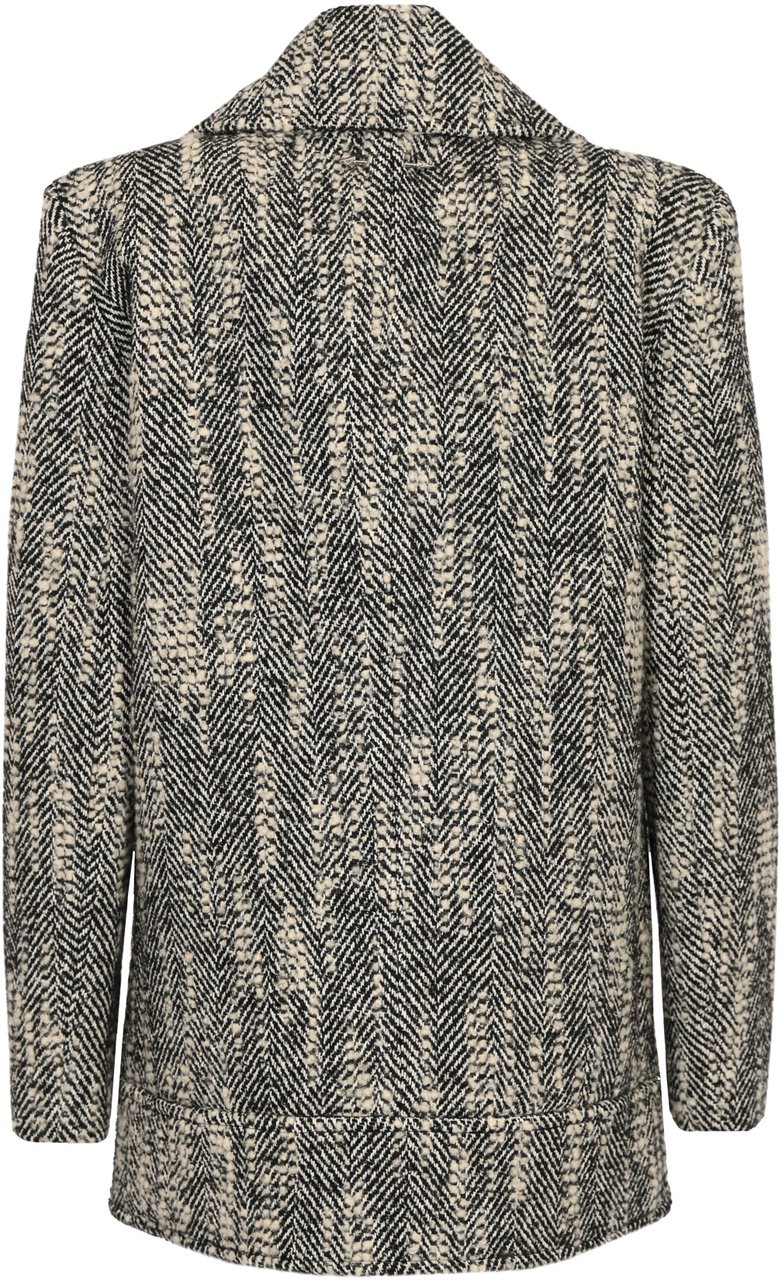 Patrizia Pepe Coats Blackwhite Zwart