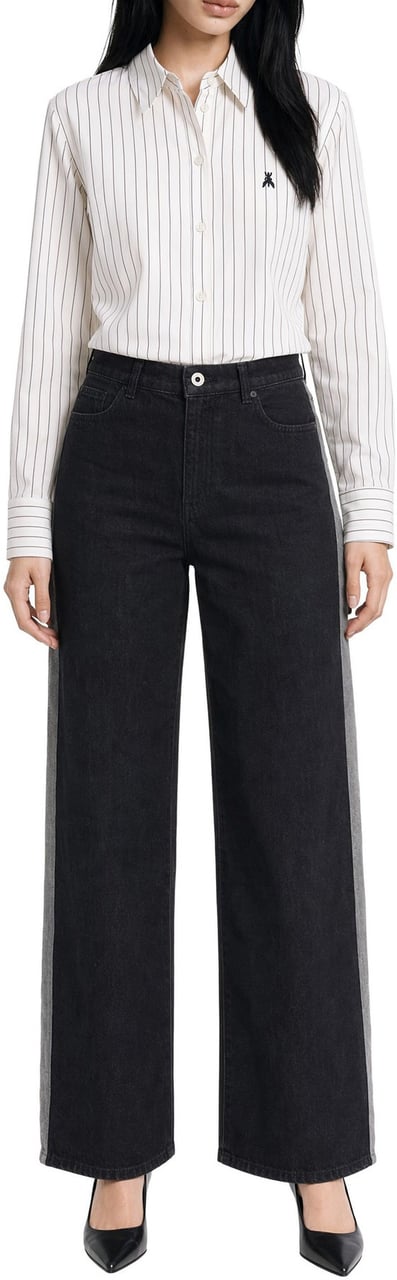 Patrizia Pepe Trousers Black Reverse Grey Zwart