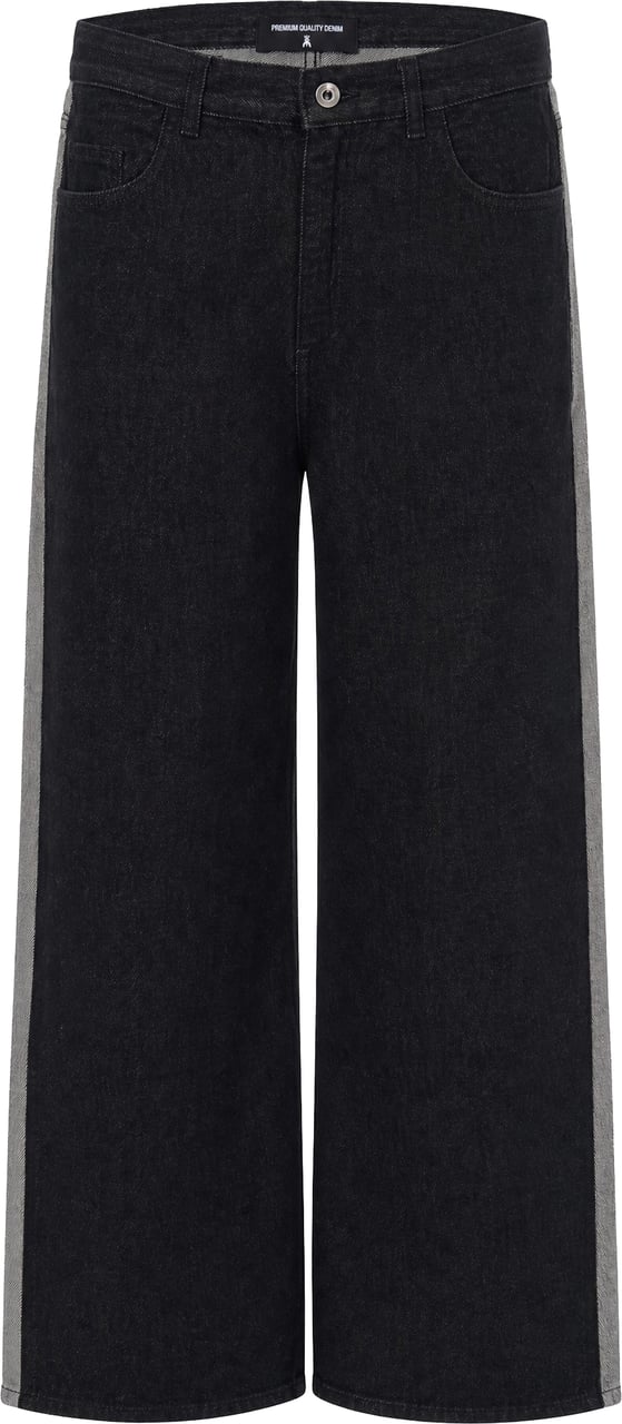 Patrizia Pepe Trousers Black Reverse Grey Zwart