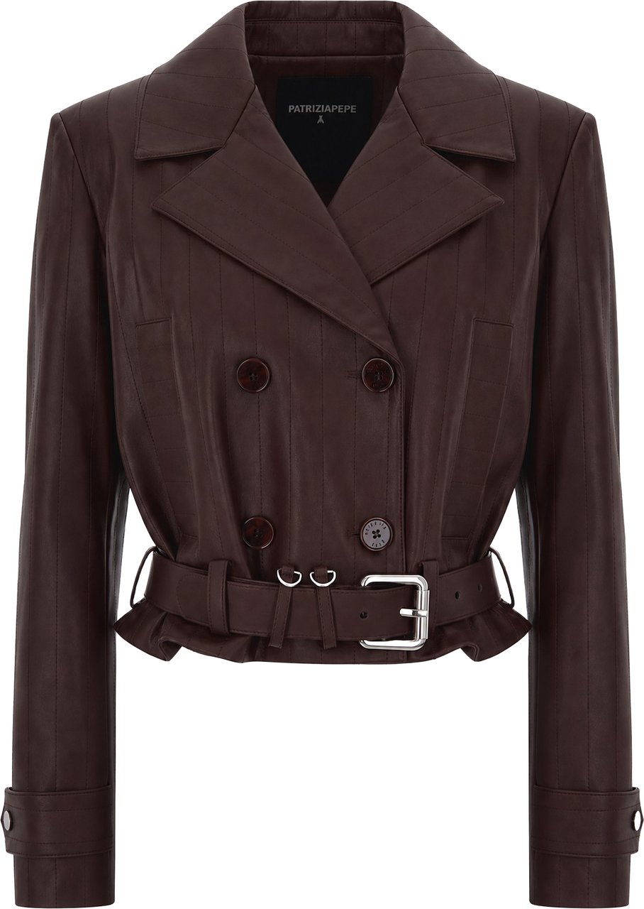 Patrizia Pepe Coats Wood Brown Bruin