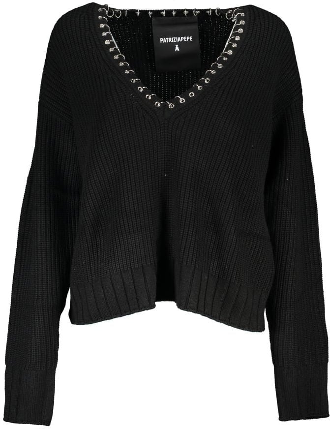 Patrizia Pepe Patrizia Pepe Black Tessuto Women Sweater Zwart