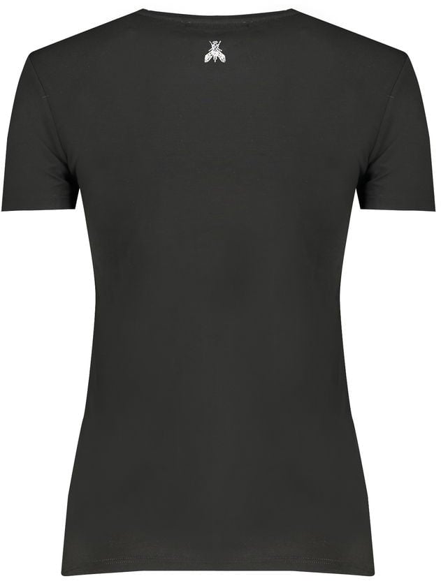 Patrizia Pepe Patrizia Pepe Black Organic Cotton Women T-Shirt Zwart