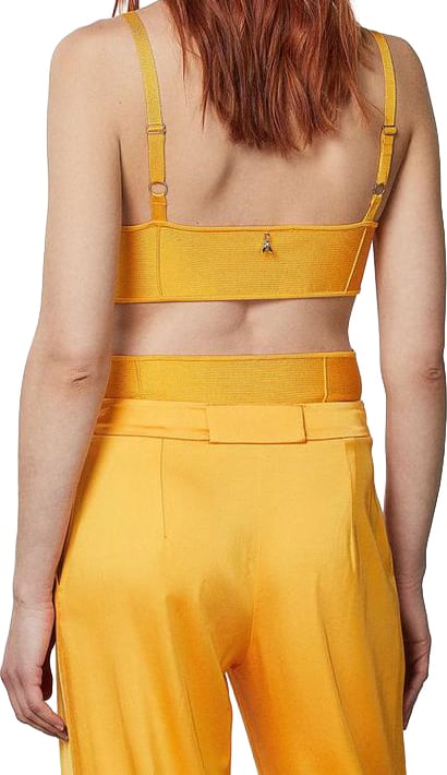 Patrizia Pepe Orange Viscose Tank Tops Oranje