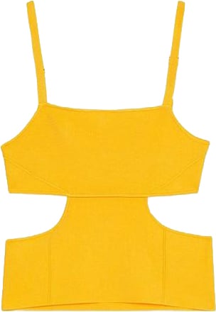 Patrizia Pepe Orange Viscose Tank Tops Oranje