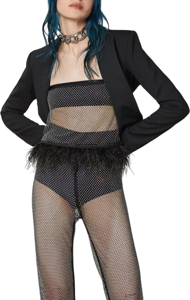 Patrizia Pepe Patrizia Pepe Black Polyester Tank Tops Zwart