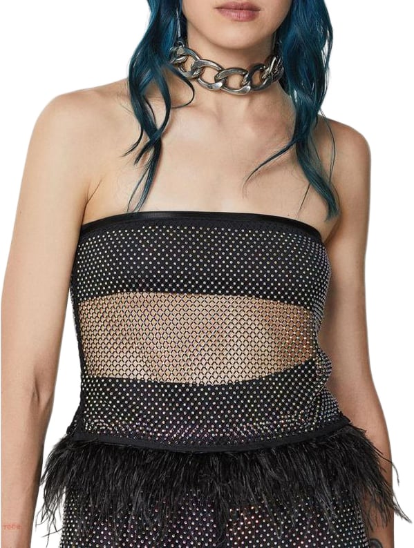 Patrizia Pepe Patrizia Pepe Black Polyester Tank Tops Zwart