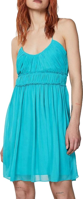 Patrizia Pepe Turquoise Polyester Casual Dress Lichtblauw