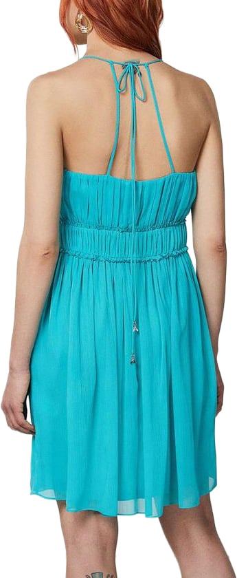 Patrizia Pepe Turquoise Polyester Casual Dress Lichtblauw