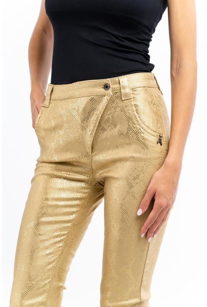 Patrizia Pepe Patrizia Pepe Gold Cotton Casual Pants Goud