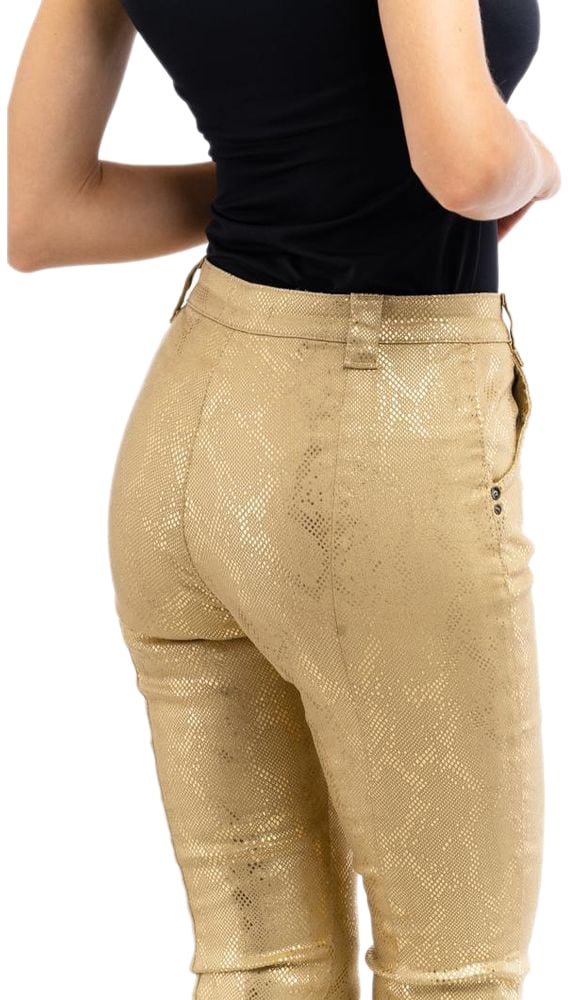 Patrizia Pepe Patrizia Pepe Gold Cotton Casual Pants Goud