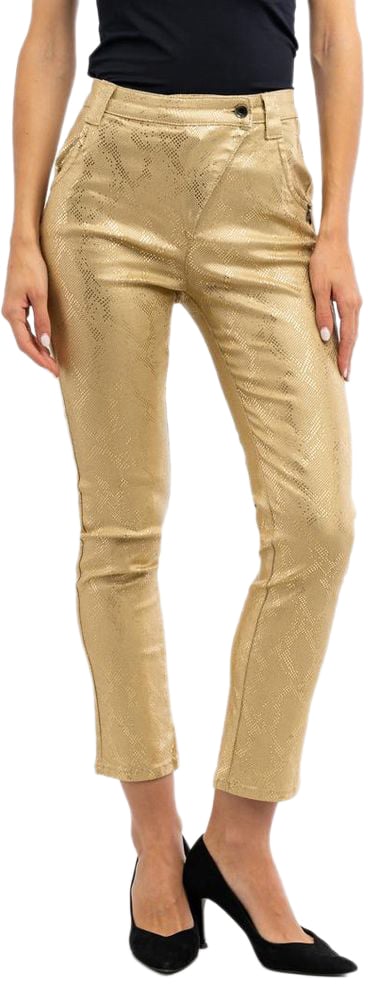 Patrizia Pepe Patrizia Pepe Gold Cotton Casual Pants Goud