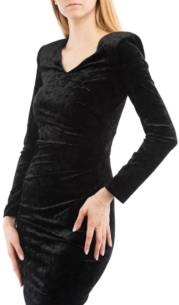 Patrizia Pepe Patrizia Pepe Black Polyester Casual Dress Zwart