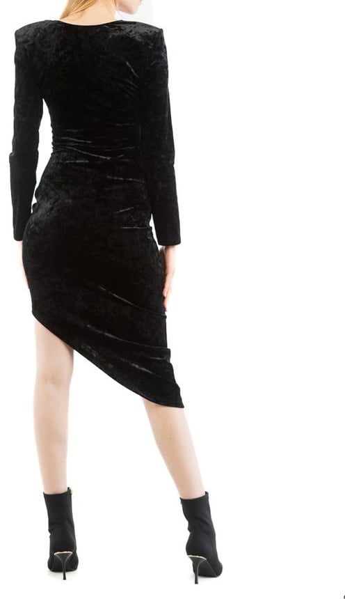 Patrizia Pepe Patrizia Pepe Black Polyester Casual Dress Zwart