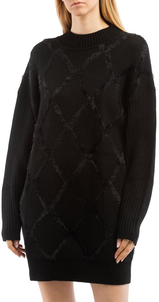Patrizia Pepe Patrizia Pepe Black Nylon Casual Dress Zwart