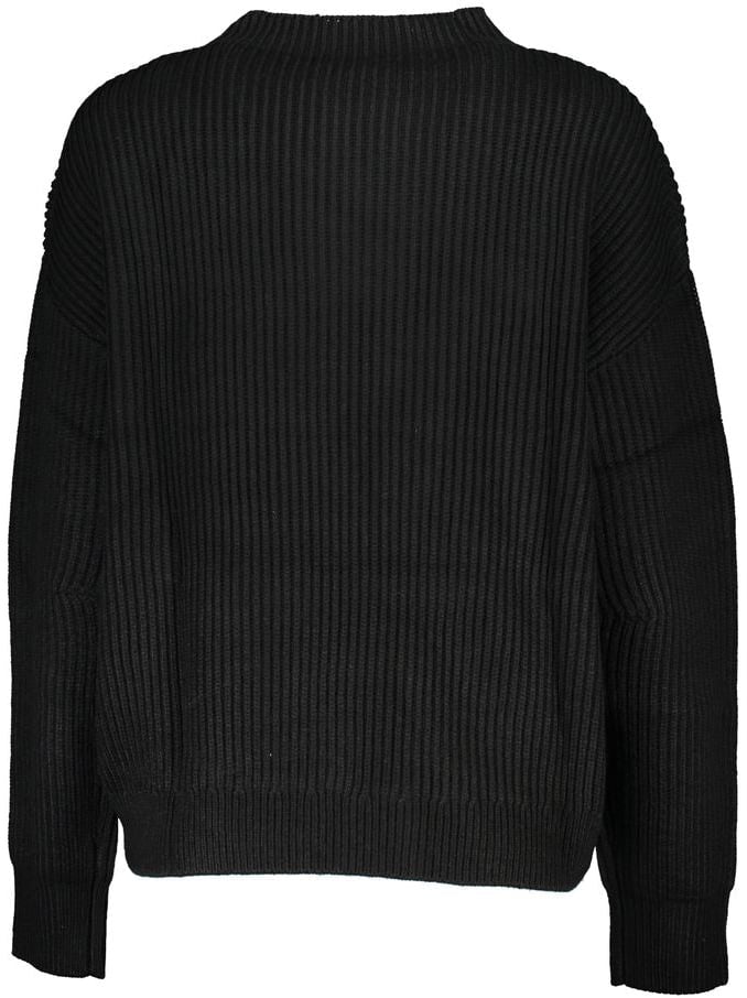 Patrizia Pepe Patrizia Pepe Black Acrylic Women's Turtleneck Sweater Zwart
