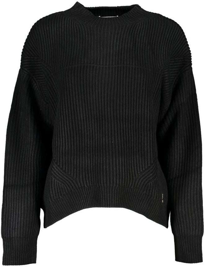 Patrizia Pepe Patrizia Pepe Black Acrylic Women's Turtleneck Sweater Zwart