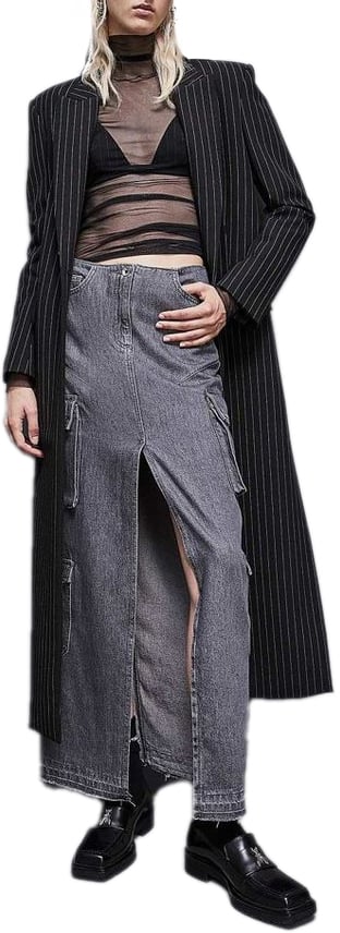 Patrizia Pepe Patrizia Pepe Gray Denim Skirt Grijs