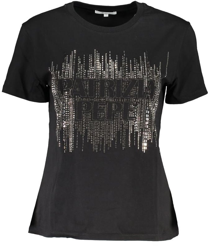 Patrizia Pepe Patrizia Pepe Black Cotton Women T-Shirt Zwart