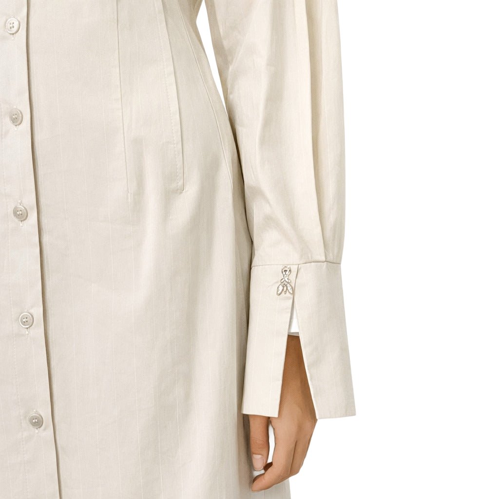 Patrizia Pepe Dress Gessato Grey Grijs