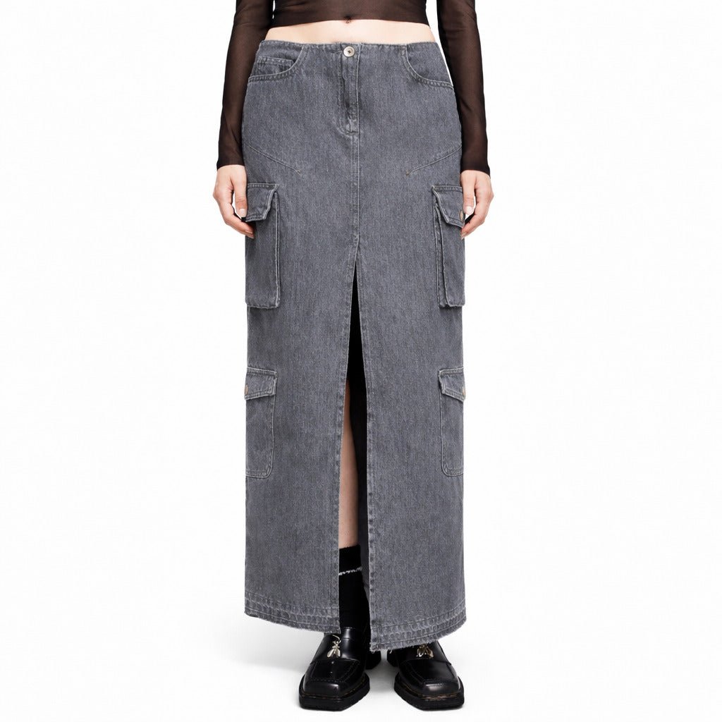 Patrizia Pepe Skirt Grey Denim Grijs