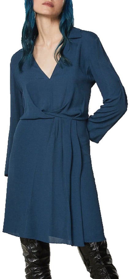 Patrizia Pepe Dress Midi Petrol Blu Blauw