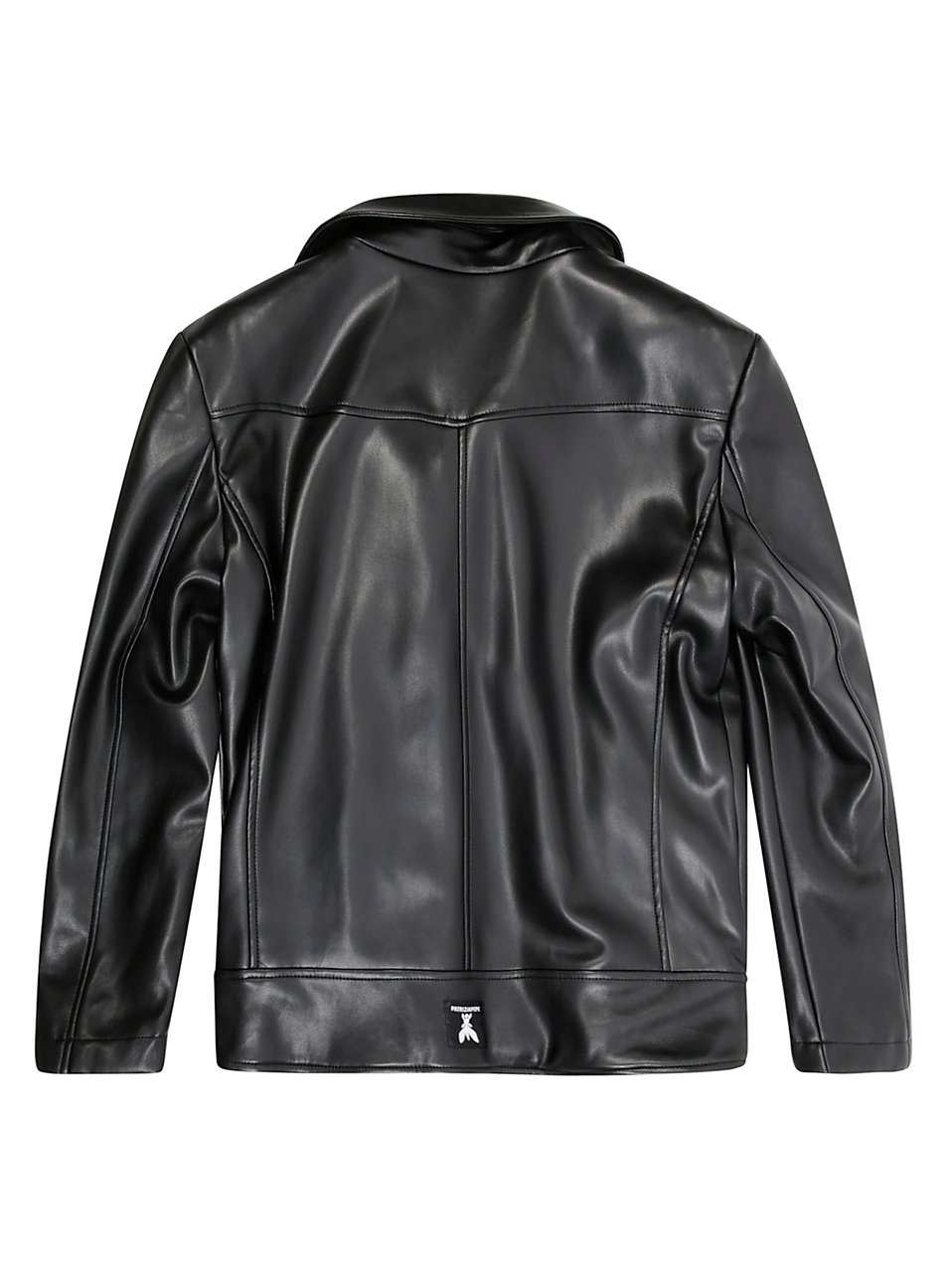 Patrizia Pepe Asymmetrical Black Eco-Leather Biker Jacket Grijs