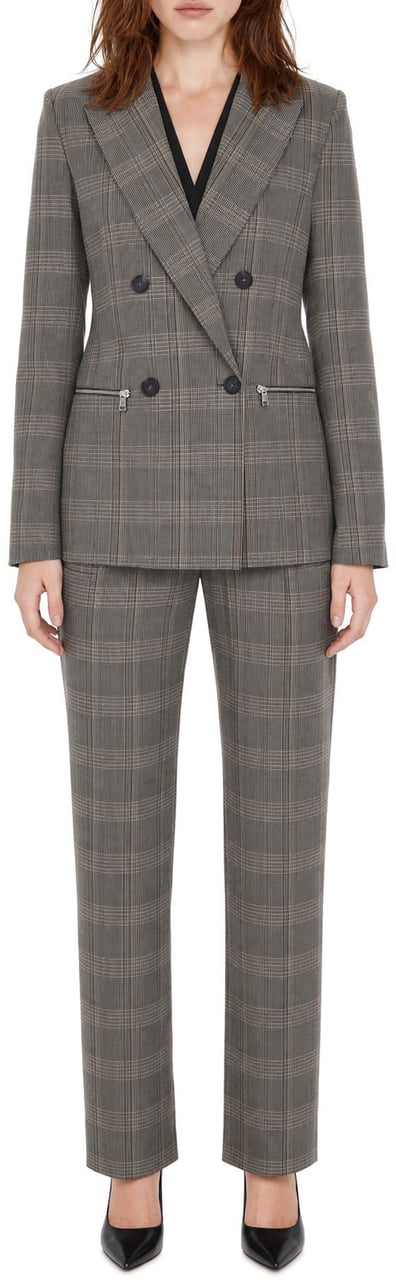 Patrizia Pepe Trousers Brown Check Taupe