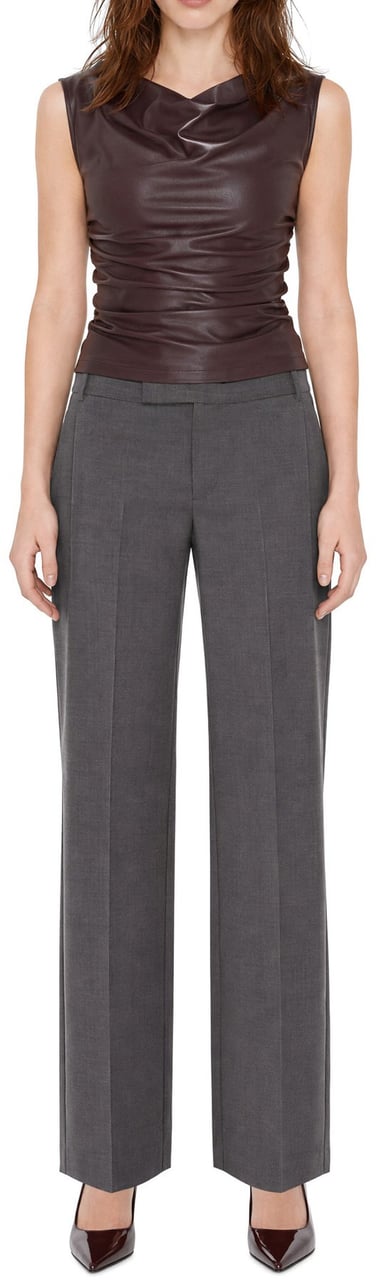Patrizia Pepe Trousers Gray Flannel Donkergrijs