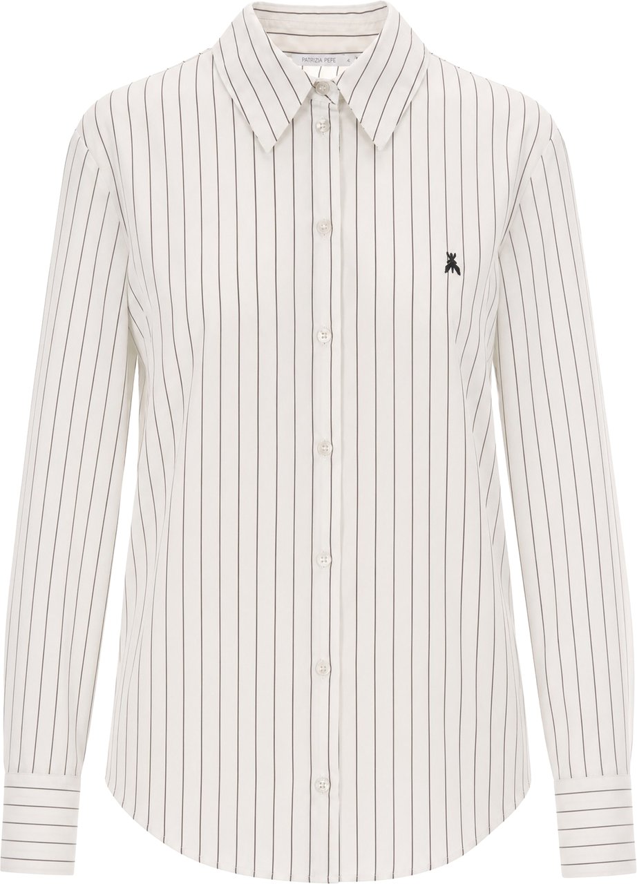 Patrizia Pepe Shirts Onyx Gray Stripes Wit