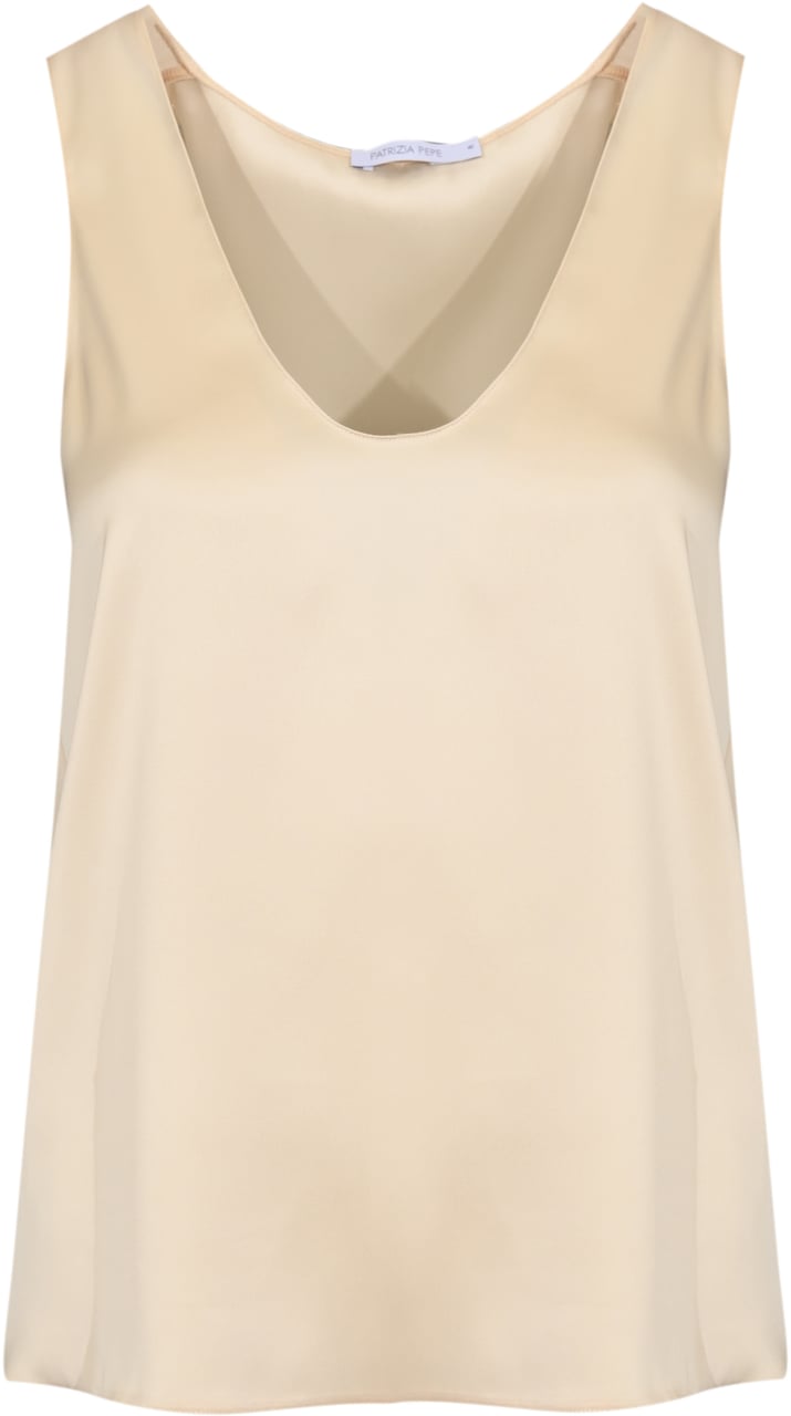Patrizia Pepe Top Warm Ivory Geel