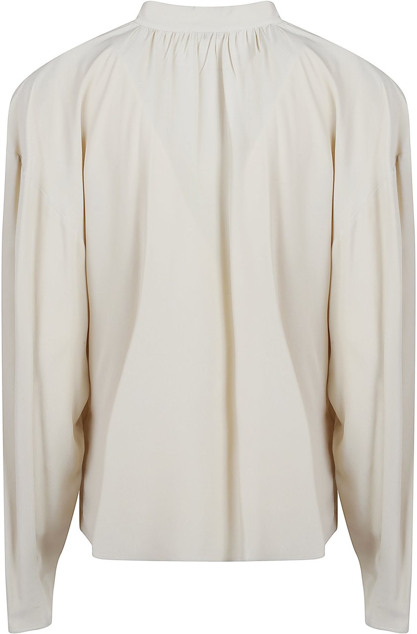 Patrizia Pepe Essential Long Sleeve Blouse White Wit