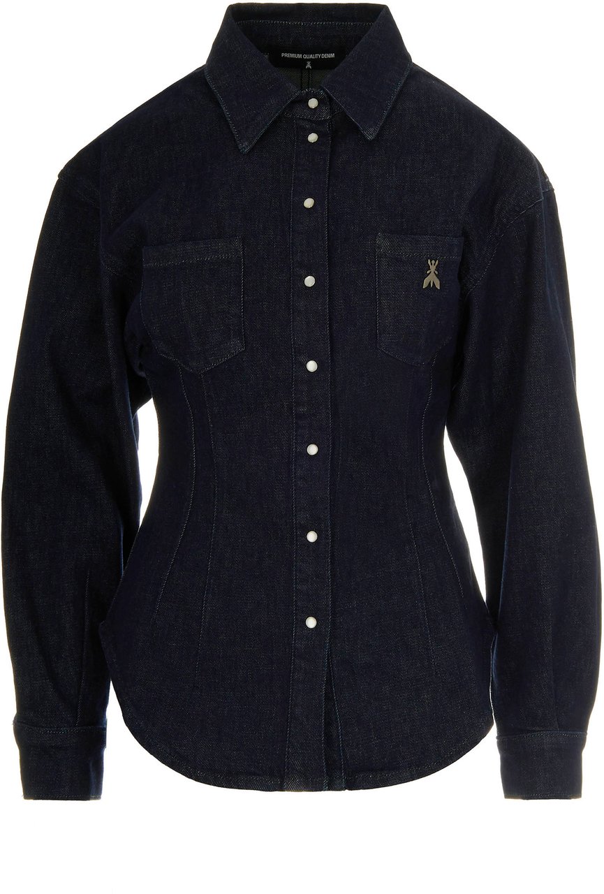 Patrizia Pepe Shirts Blue Rinse Wash Blauw