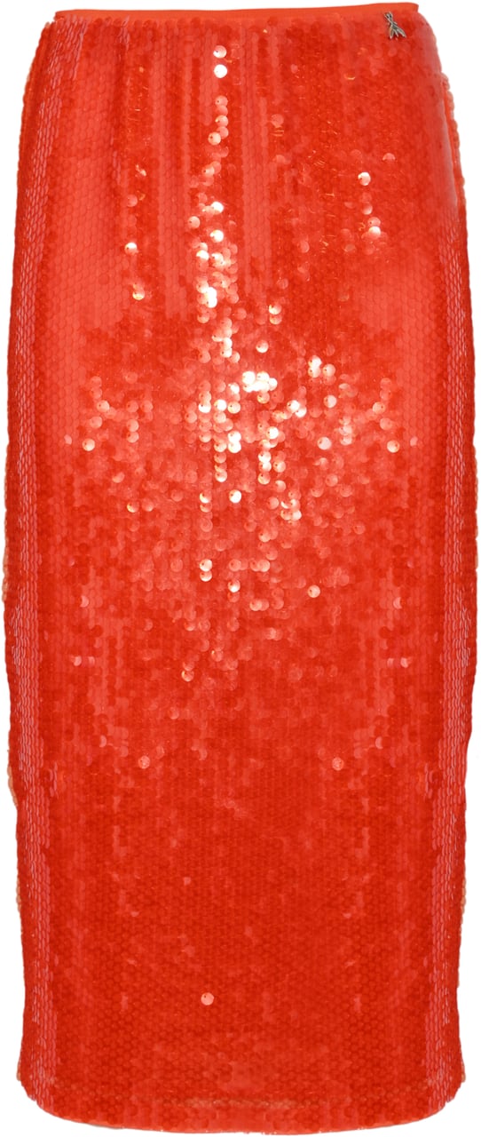 Patrizia Pepe Skirts Deep Orange Sequins Oranje