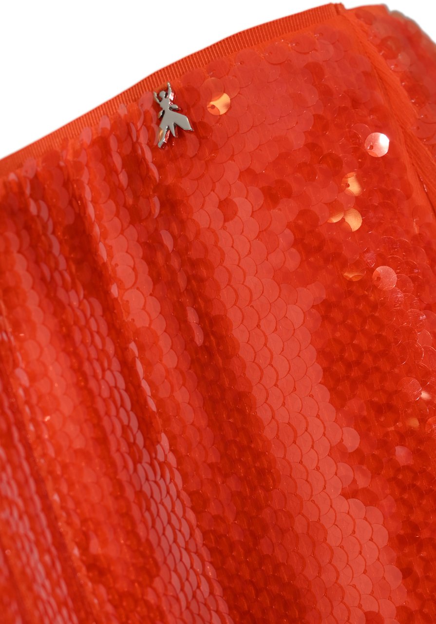 Patrizia Pepe Skirts Deep Orange Sequins Oranje