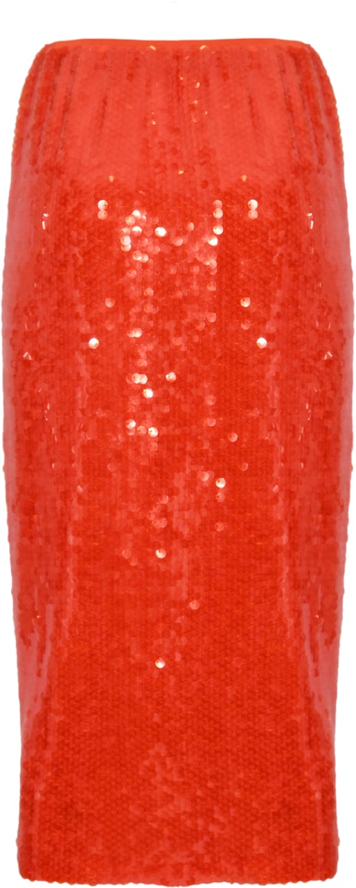 Patrizia Pepe Skirts Deep Orange Sequins Oranje