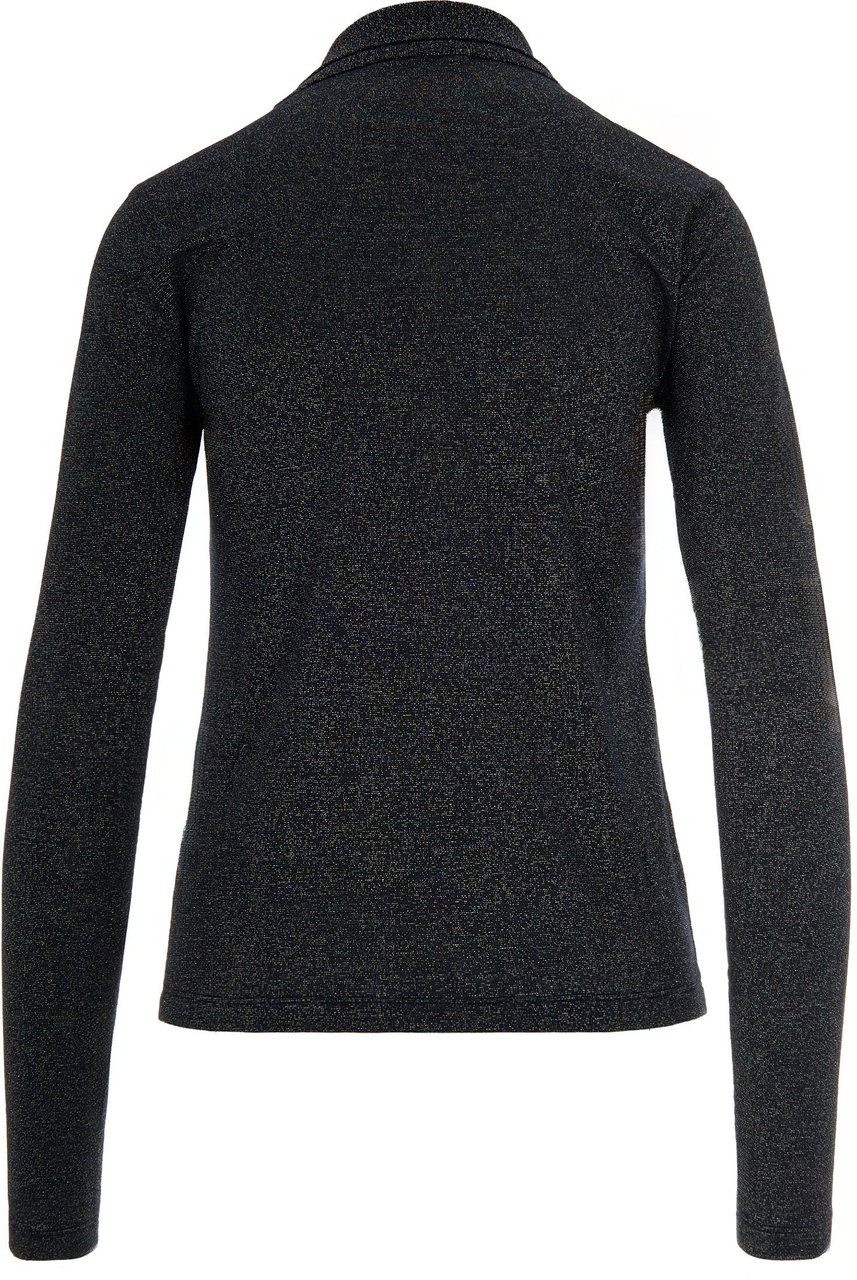 Patrizia Pepe T-Shirts And Polos Blu Denim Lurex Fly Blauw