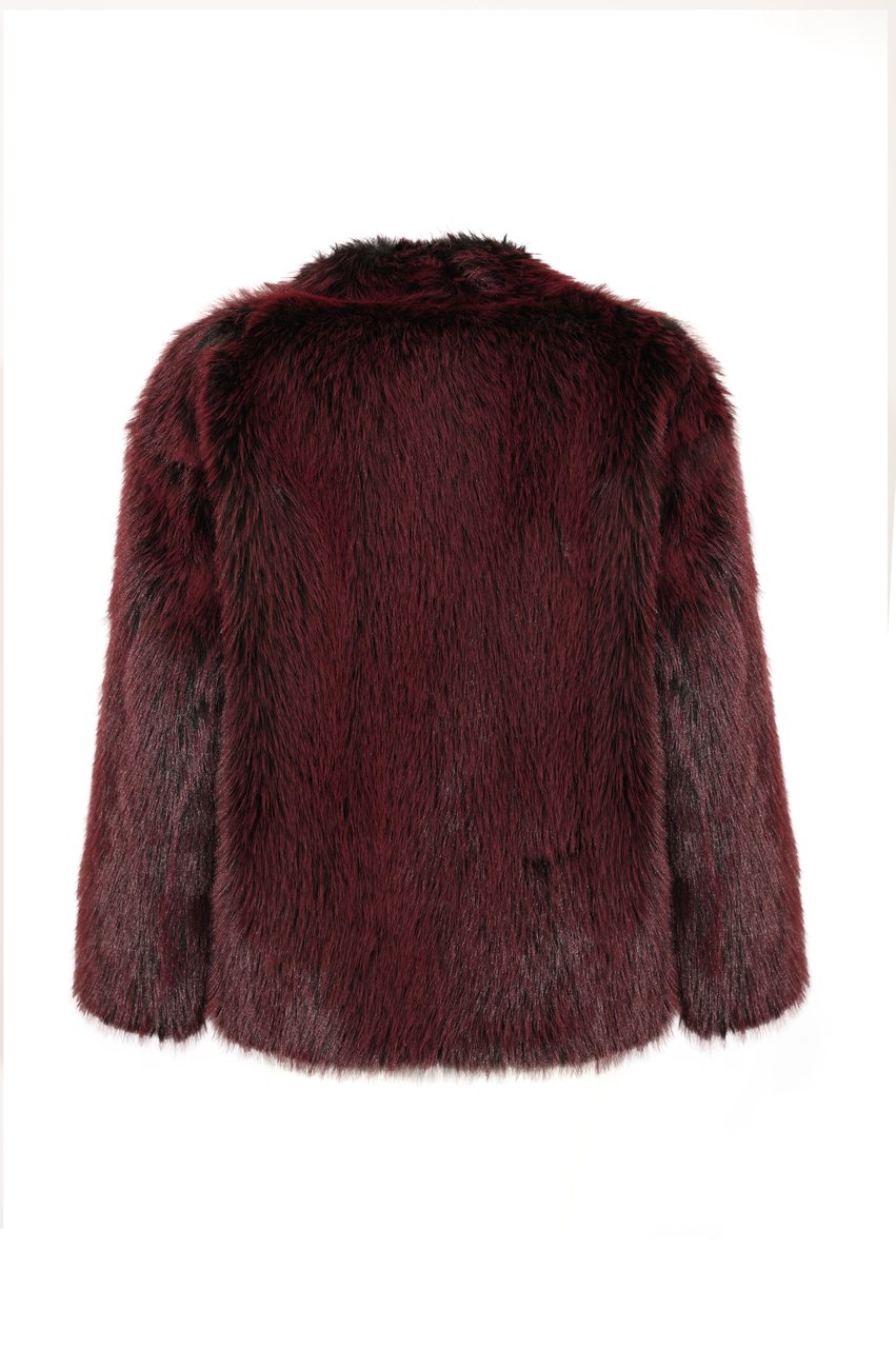 Patrizia Pepe Coats Purple Red Fur Paars
