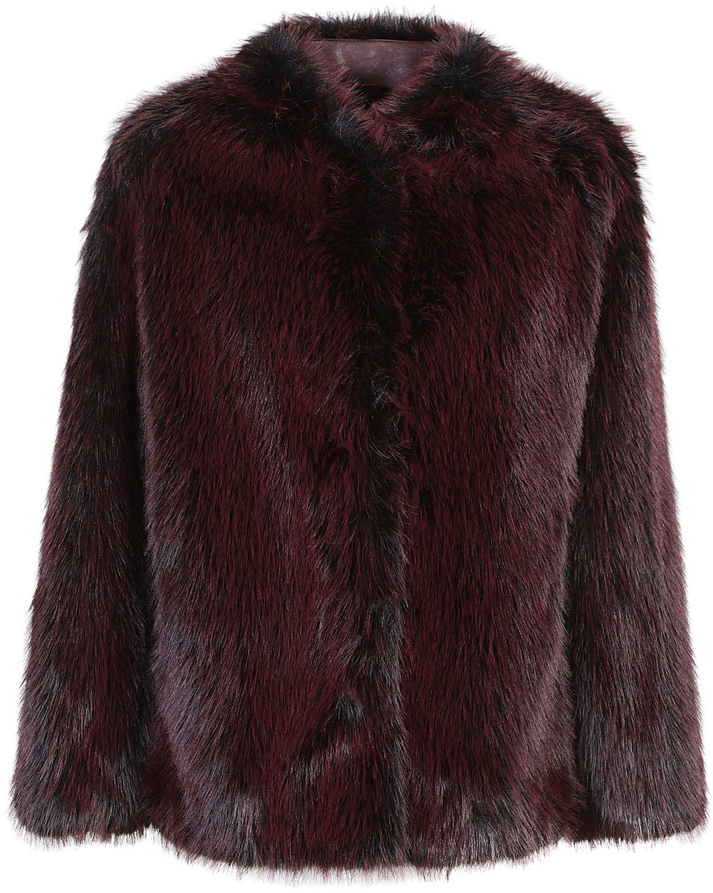 Patrizia Pepe Faux Fur Coat Red Rood