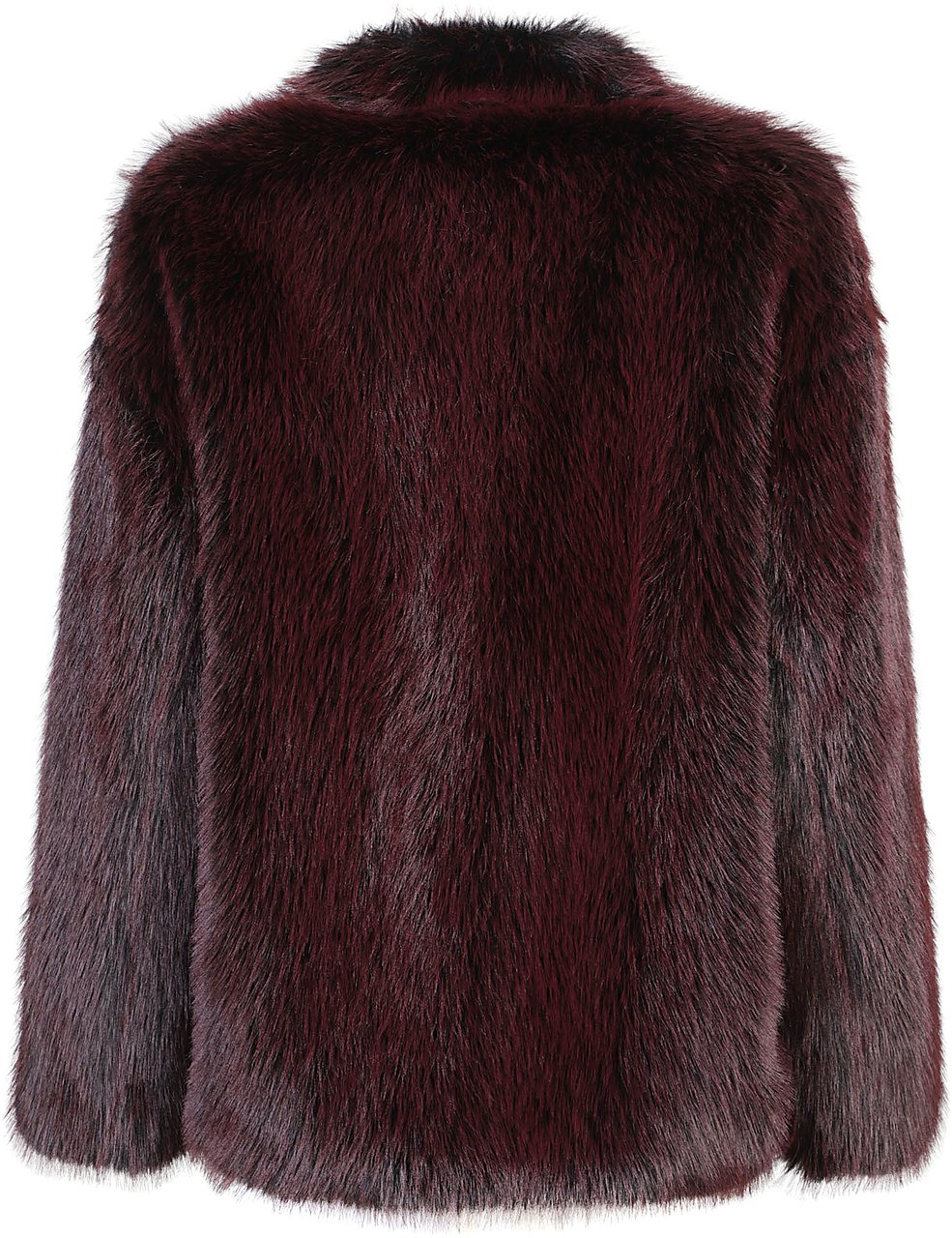 Patrizia Pepe Faux Fur Coat Red Rood