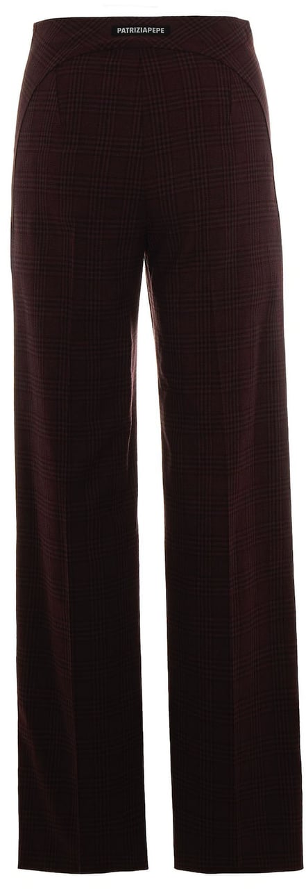 Patrizia Pepe Trousers Purple Red Check Rood