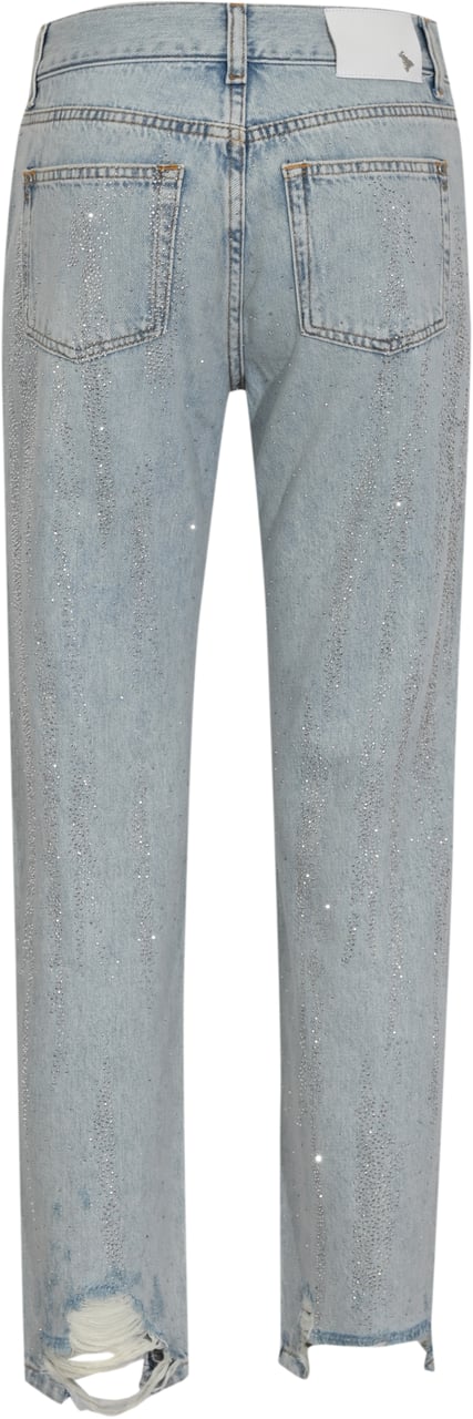 Patrizia Pepe Trousers Light Blue Strass Lichtblauw