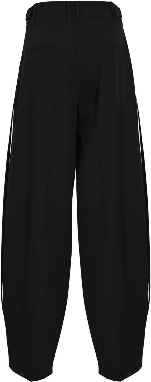 Patrizia Pepe Trousers Black/Warm Ivory Zwart