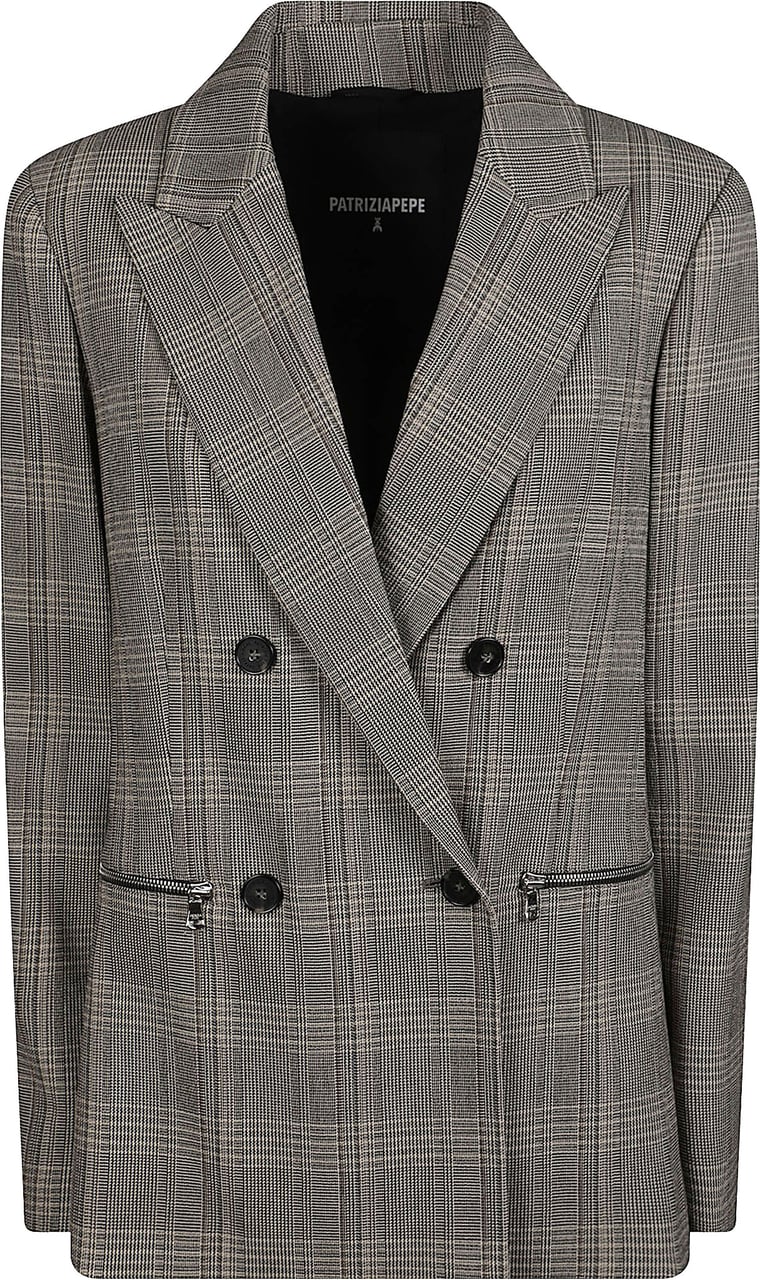 Patrizia Pepe Double Breasted Jacket Brown Bruin