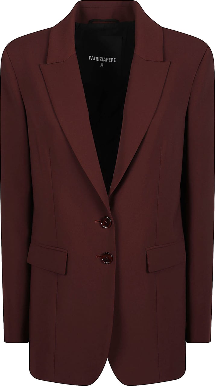 Patrizia Pepe Single Breasted Jacket Brown Bruin