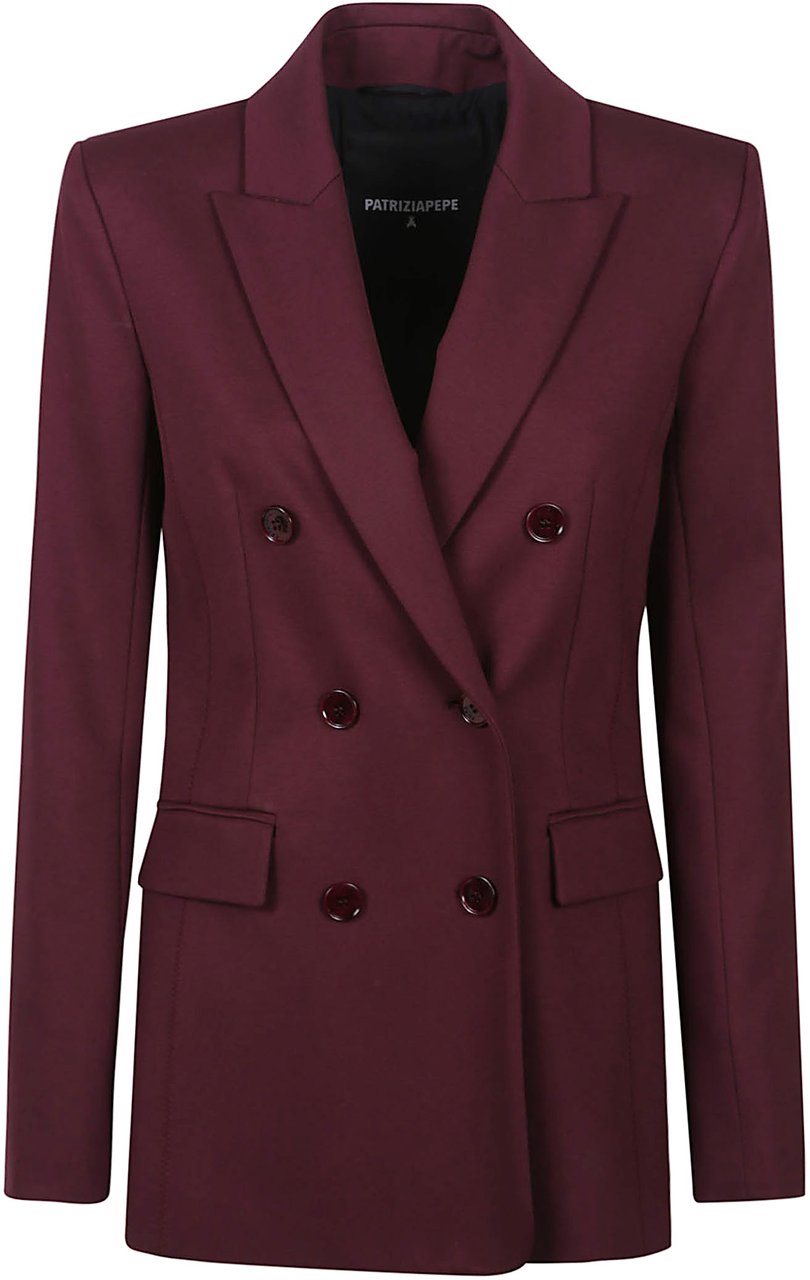 Patrizia Pepe Double Breasted Jacket Red Rood