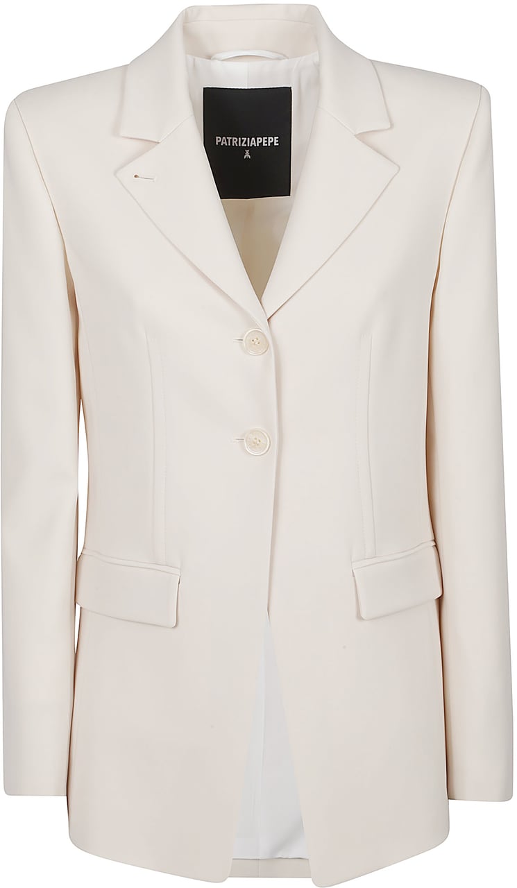 Patrizia Pepe Slim Single Brested Jacket White Wit