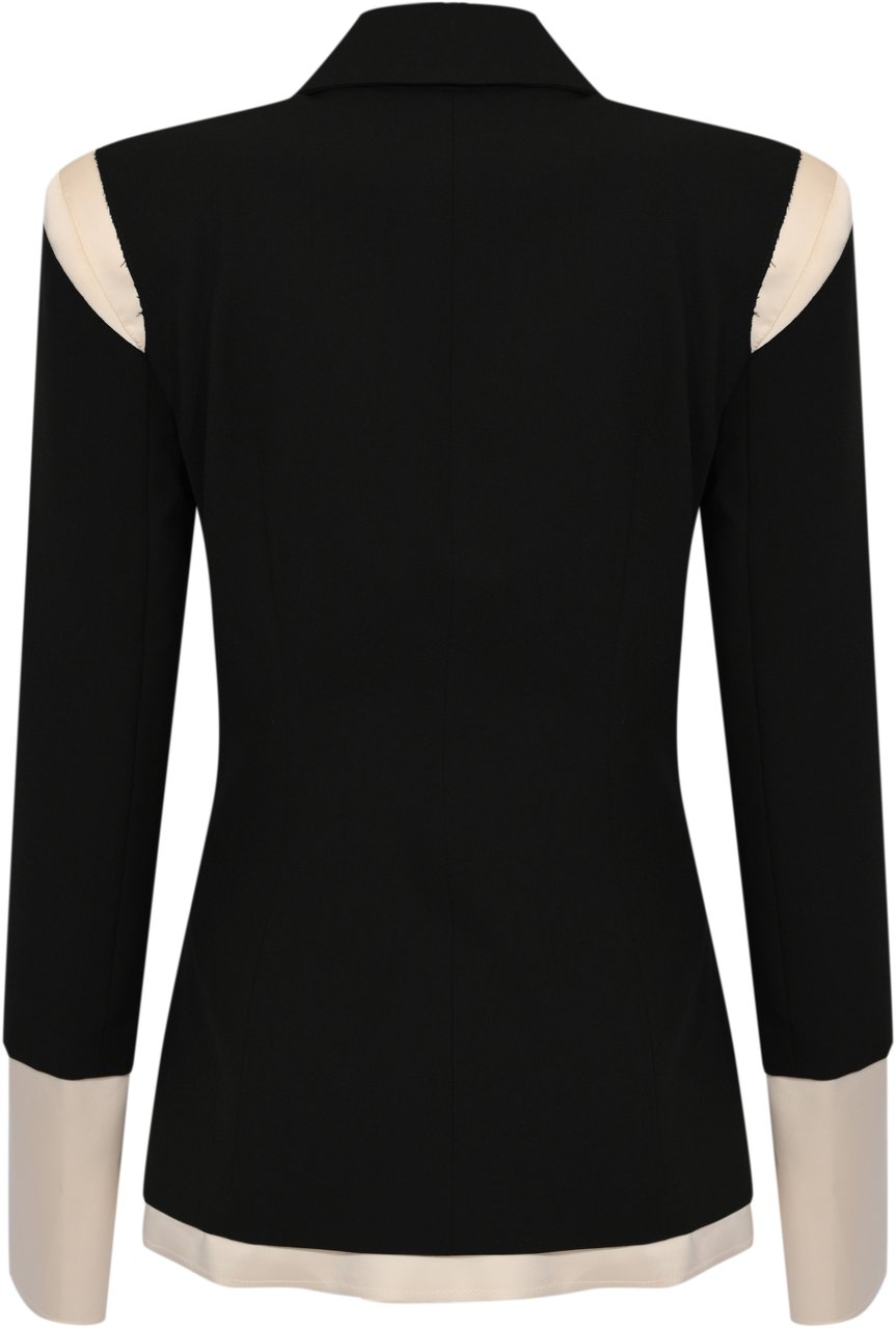 Patrizia Pepe Jackets Black/Warm Ivory Zwart